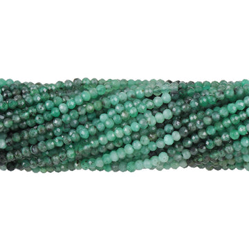 Hilo de mineral Rondelles Facetados Esmeralda matizada 2.7-2.8 mm (70% altura)