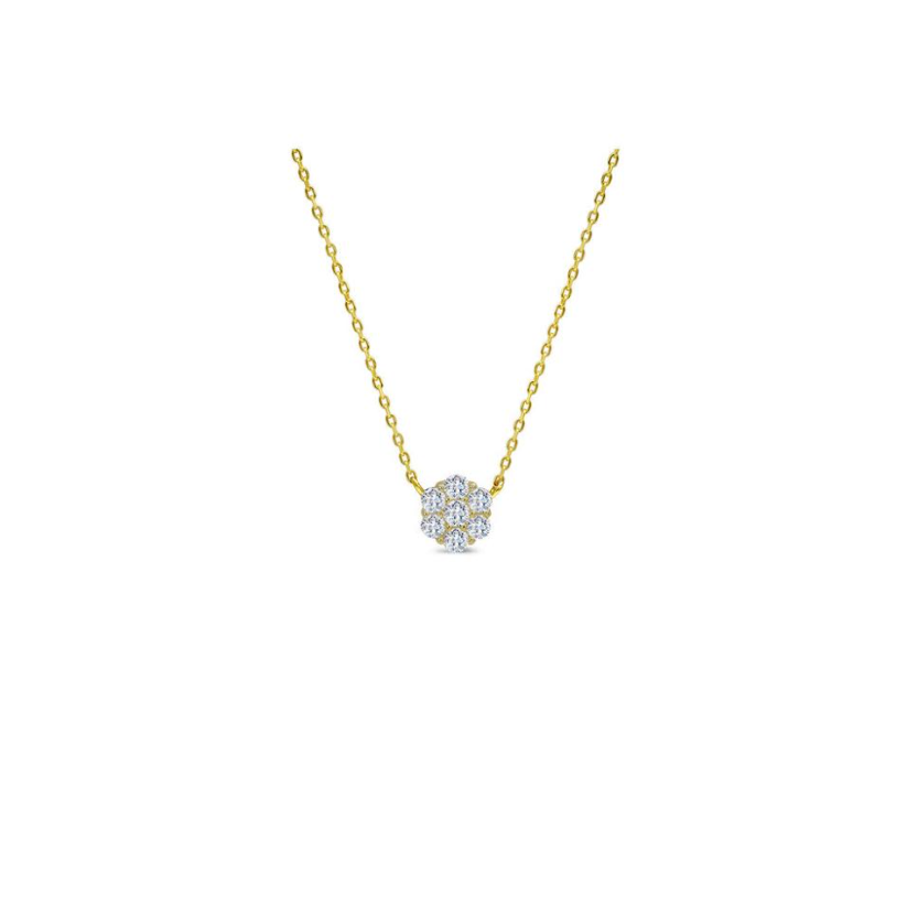 Itty Bitty Pretty - Daisy Cluster Necklace Gold