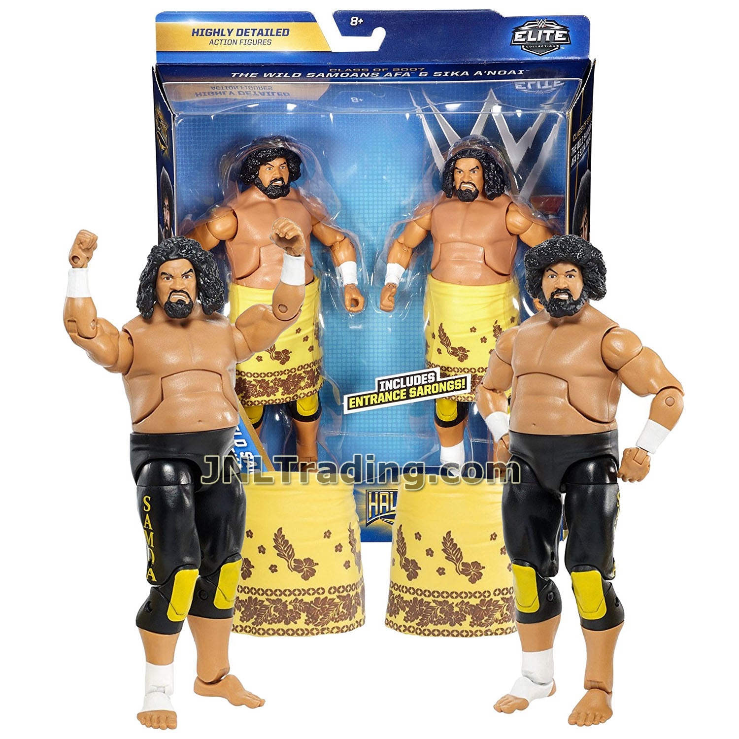 WWE Year 2016 World Wrestling Entertainment Hall of Fame Series 2 Pack 7 inch Tall Figure - Class of 2007 THE WILD SAMOANS AFA and SIKA A'NOAI with Removable Entrance Sarongs