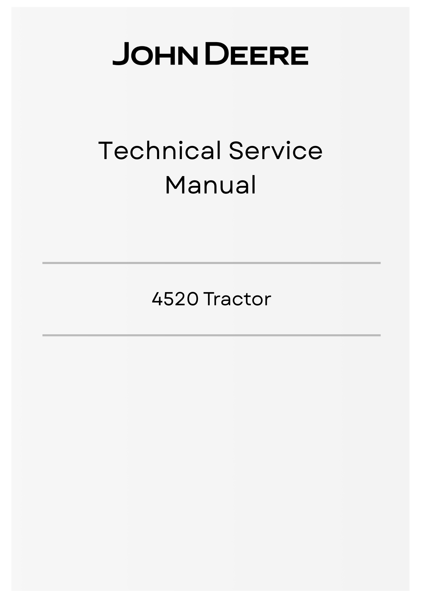 JOHN DEERE 4520 TRACTOR TECHNICAL SERVICE MANUAL TM105119 - PDF