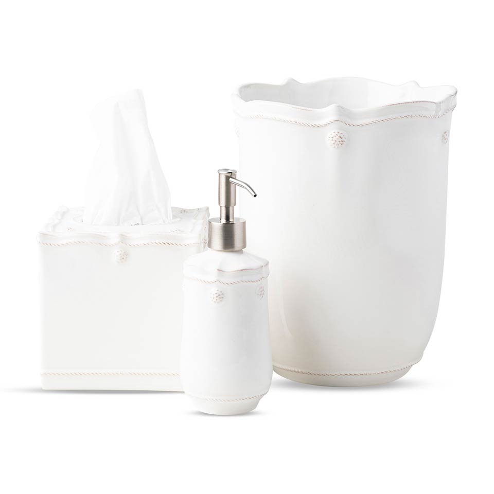 Berry & Thread Whitewash 3pc Bath Set (JAV01/W,JAV02/W,JAV04/W)