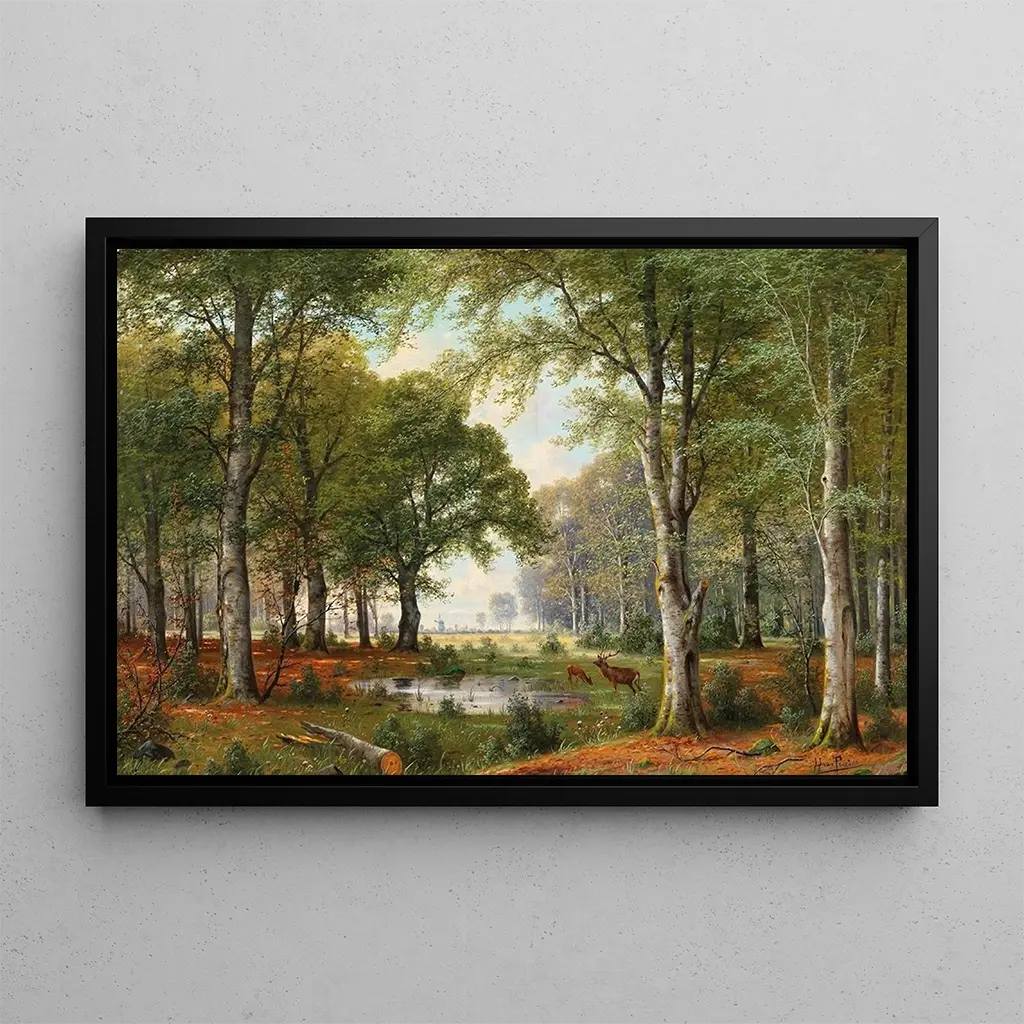Jacobus Johannes van Poorten - Abendliche Waldlandschaft.webp