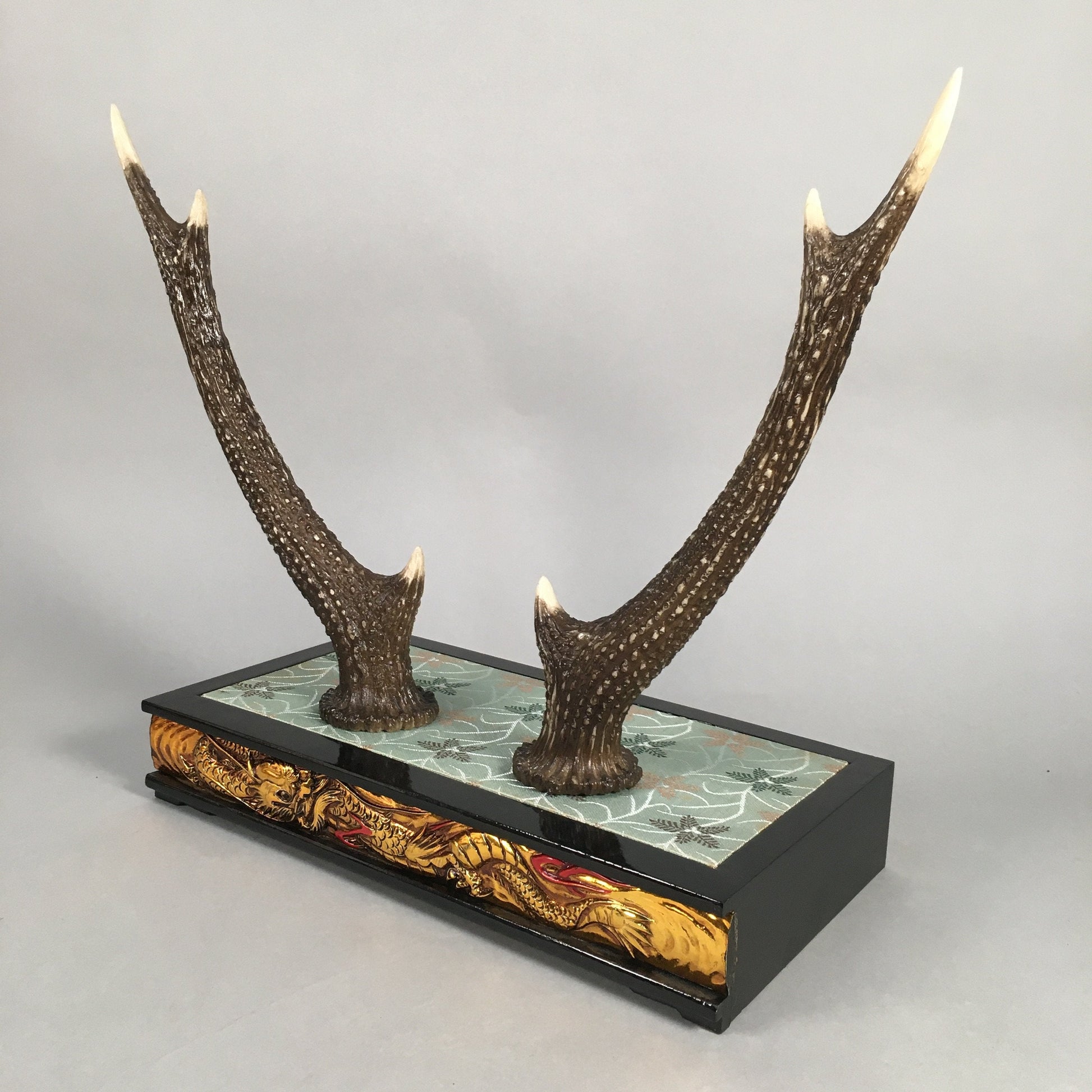 Japanese Antler Display Vtg Deer Sword Stand Katana Holder Wood Replica JK116