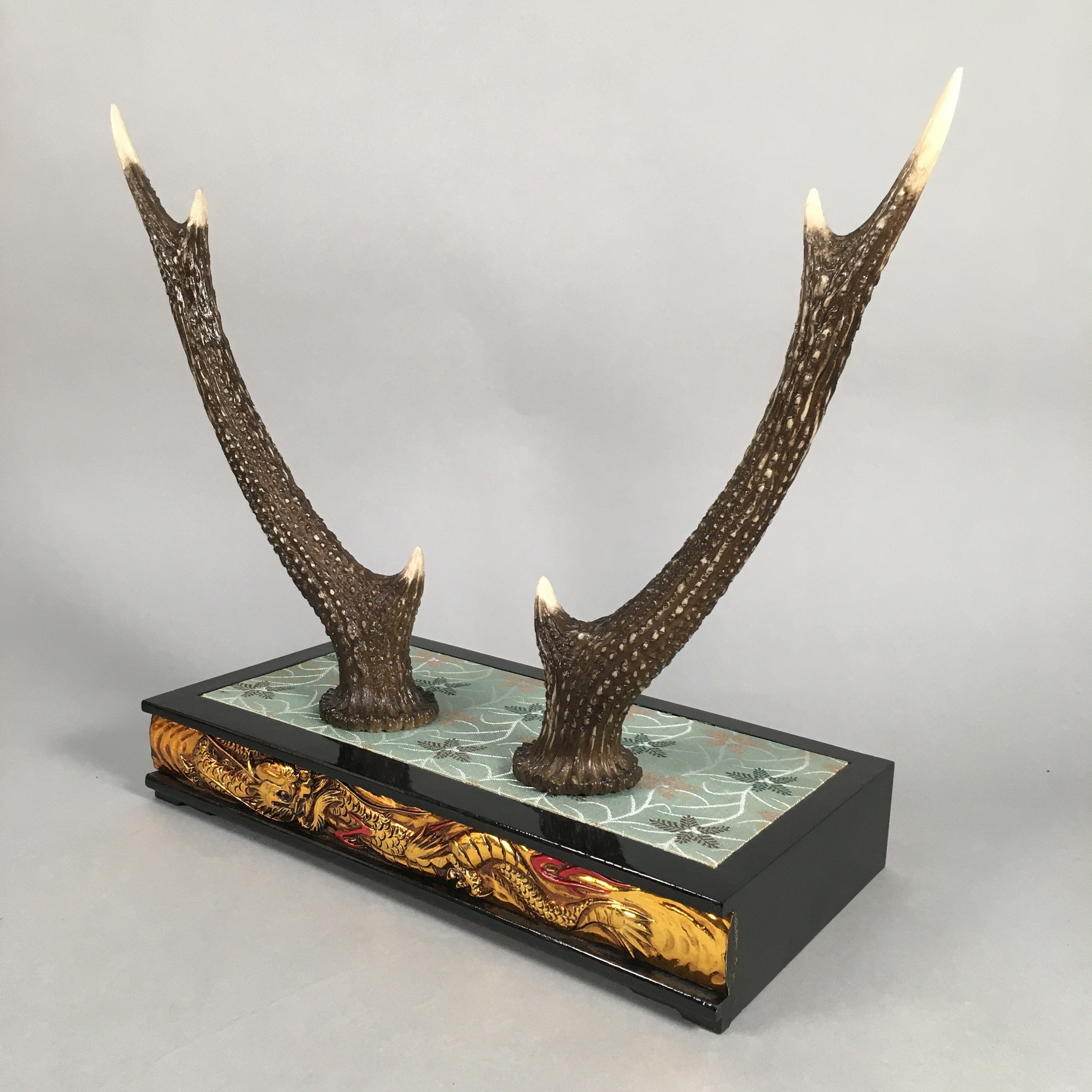 Japanese Antler Display Vtg Deer Sword Stand Katana Holder Wood Replica JK116