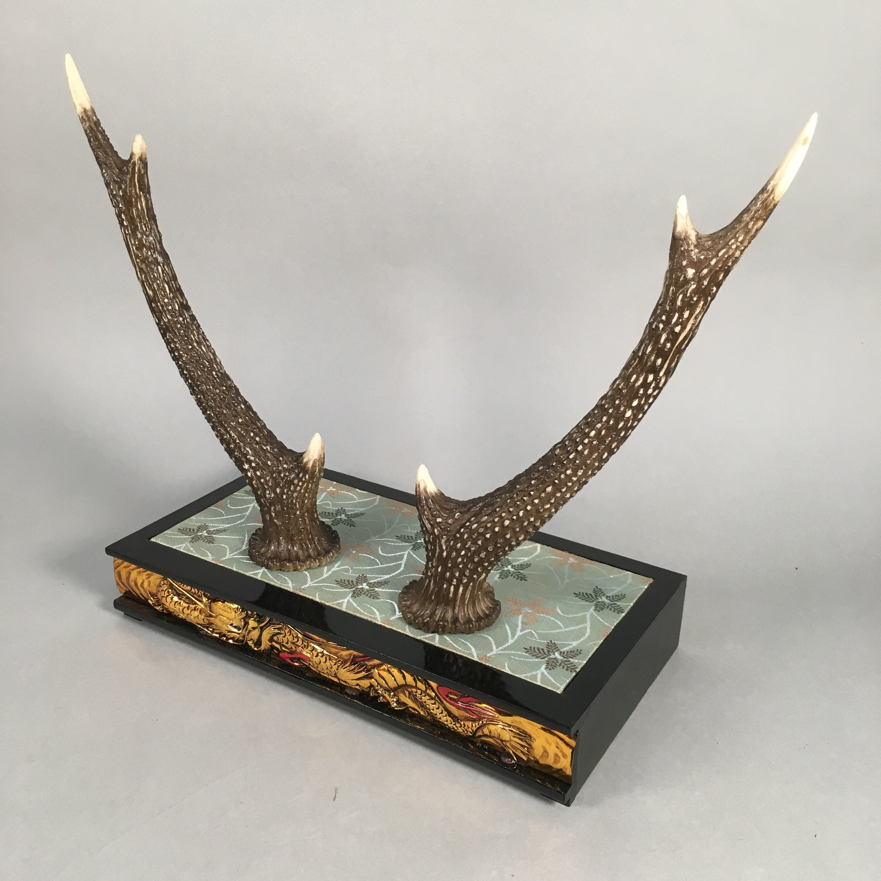 Japanese Antler Display Vtg Deer Sword Stand Katana Holder Wood Replica JK117