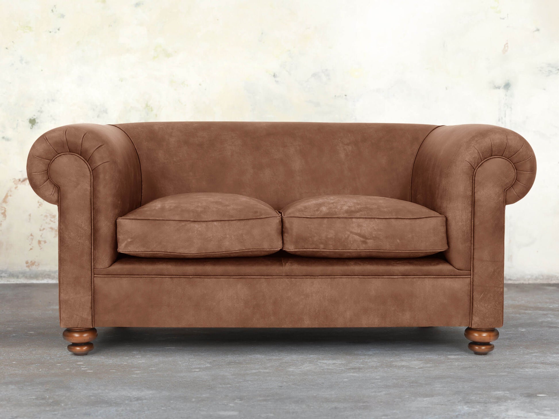 Jasper 2 Seat Chesterfield Sofa In Hazel Soft 'n' Easy Leather