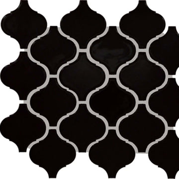 Color Wheel Retro in Matte Black Arabesque Tile