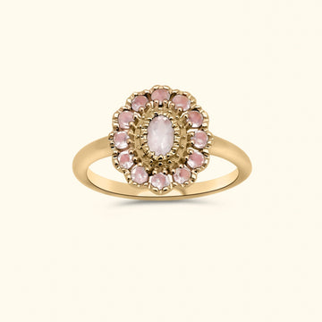 Kae Rose Quartz Flower ring