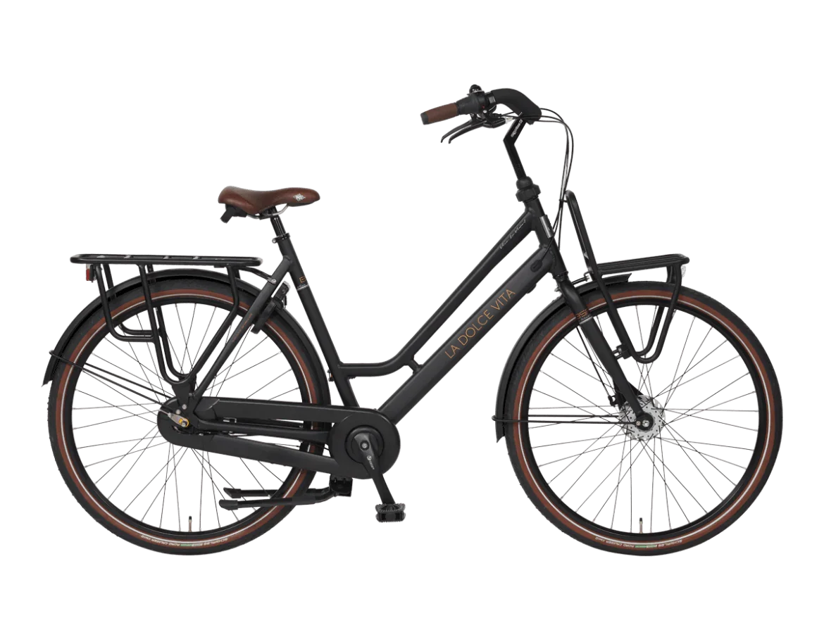 BSP La Dolce Vita - 28 Zoll Aluminium 7 Gang Freilauf Hollandrad Transportrad Onyx Black Matt