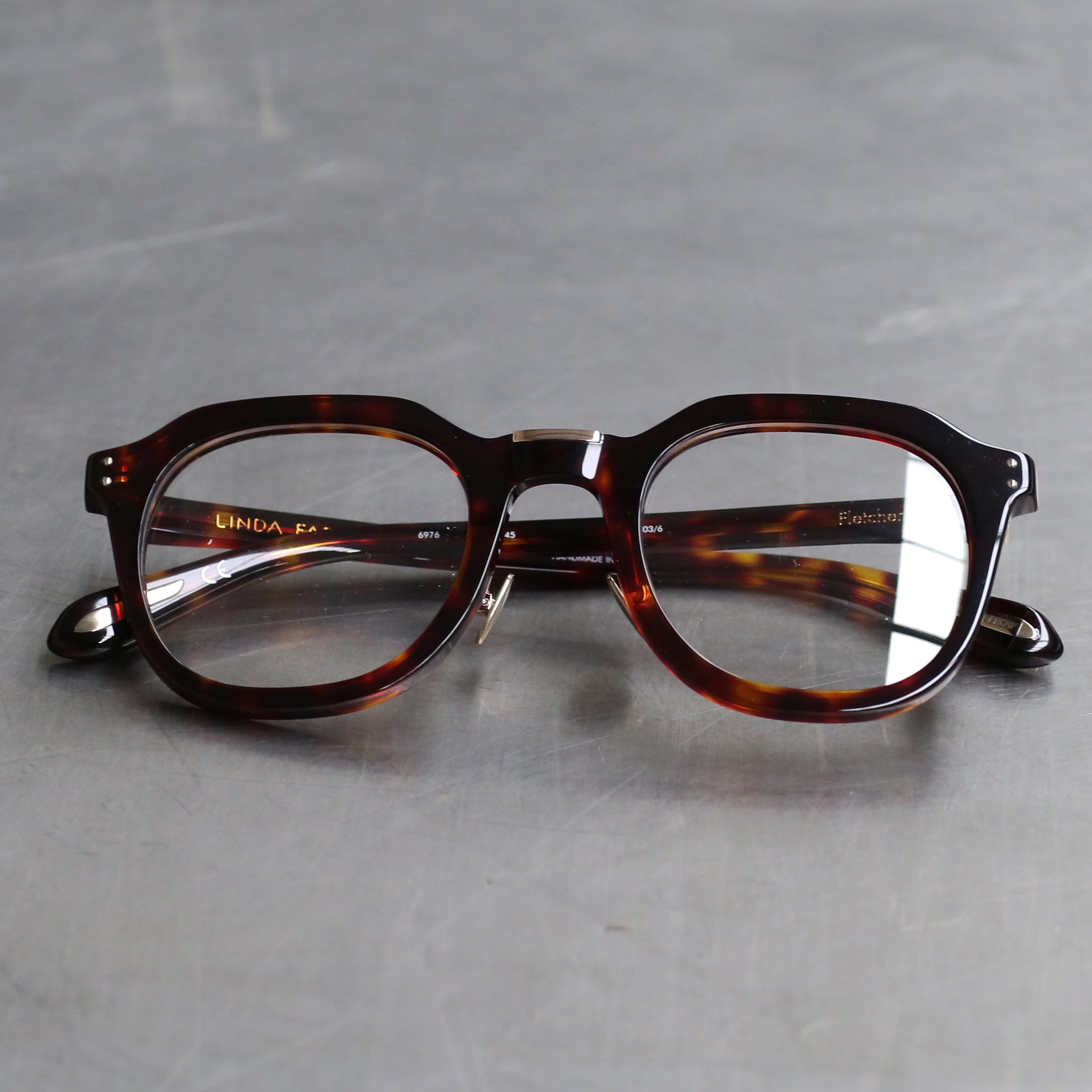LINDA FARROW LFL1103C6OPT Fletcher dark T-shell glasses