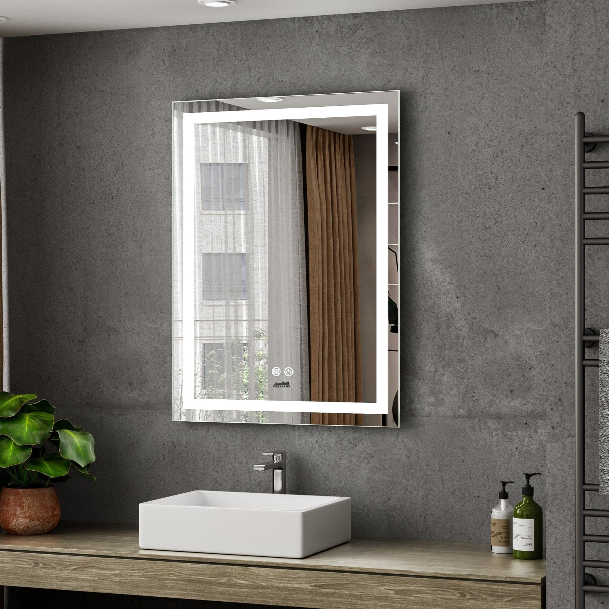 Moderne Badkamer Spiegel "Ottana" - 80 x 60 cm - LED & Anti - condens - Drainhandel