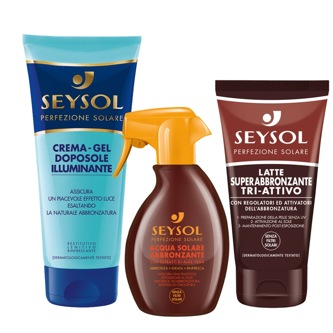 Seysol Kit Abbronzatura Perfetta Latte Super abbronzante,acqua solare e doposole