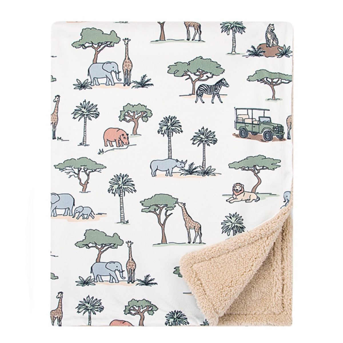 Plush Sherpa Blanket Safari | The Trading House NZ