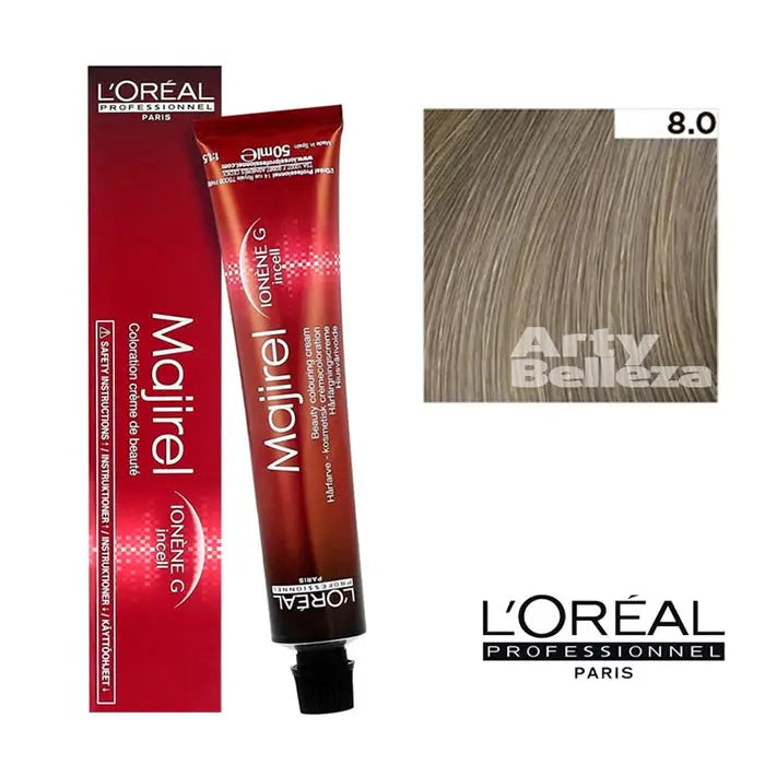 L’OREAL PROFESSIONNEL<br> <b><h5> Majirel 8,0 Blond clair profond</b><br>50ml</h5>Origine France <img style="vertical-align: middle;" src=" https://shorturl.at/bDMR9">