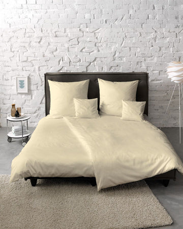 fleuresse Mako-Satin Bettwäsche Colours Uni 135x200 vanille