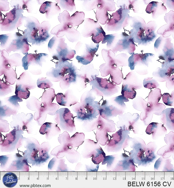 Lavender / Purple Floral Butterfly Belle 108" BELW-6156-CV Cotton Wideback Fabric Per Yard - Prismatic Fiber Arts