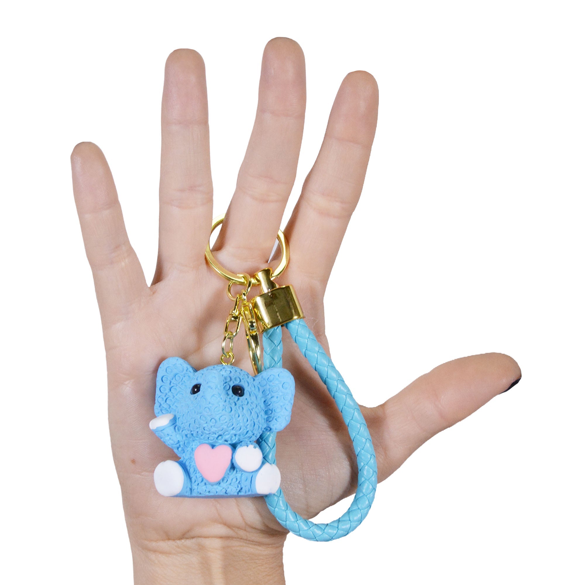 Llavero elefante azul plastico metal 4041-5