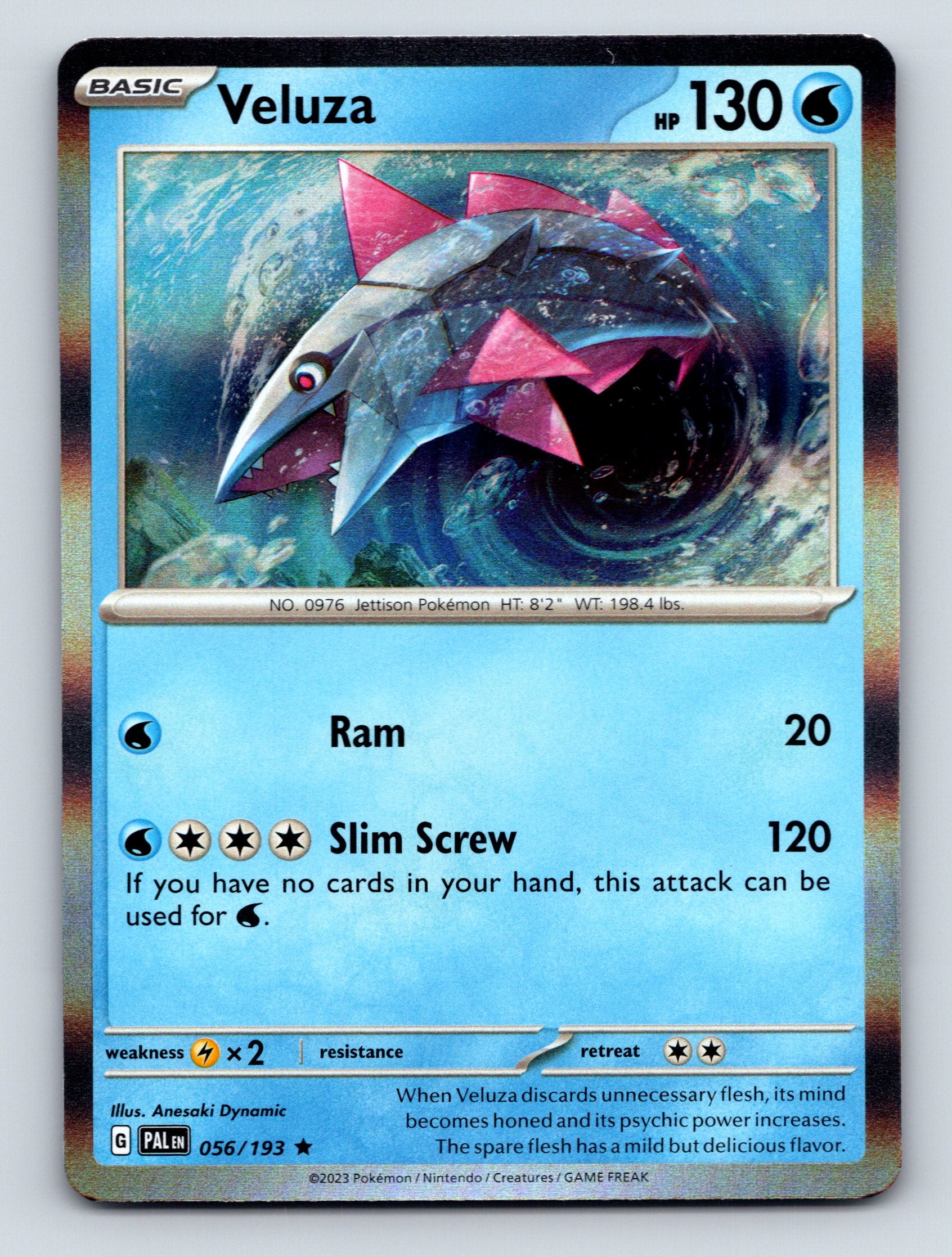 Basic Veluza HP 130 Ram Attack Rarity Blue Mysterious Pokémon Card