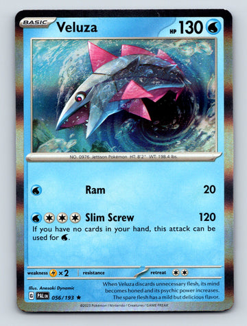 Basic Veluza HP 130 Ram Attack Rarity Blue Mysterious Pokémon Card