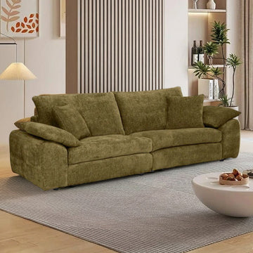 MARLENE FABRIC 3 SEATER SOFA GREEN