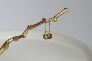 Delicate Brass Night-Sky Earrings | Stargazing - Kaiko Studio