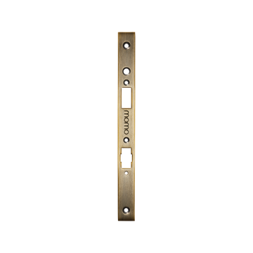 Momo Roller Mortice Lock Forend Plate For Use With Euro Cylinder Dark Brushed Brass