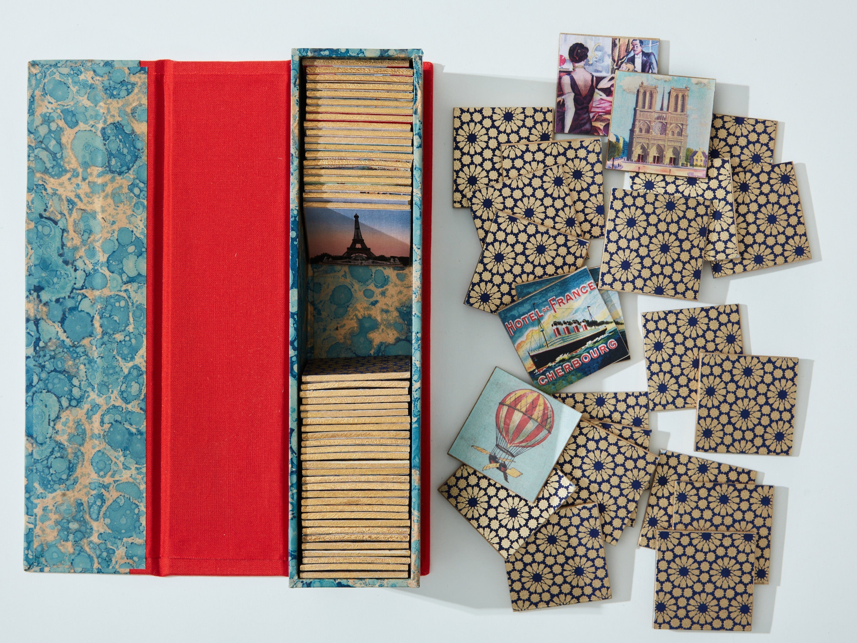 Handmade Memory Game with Vintage Imagery—French Version