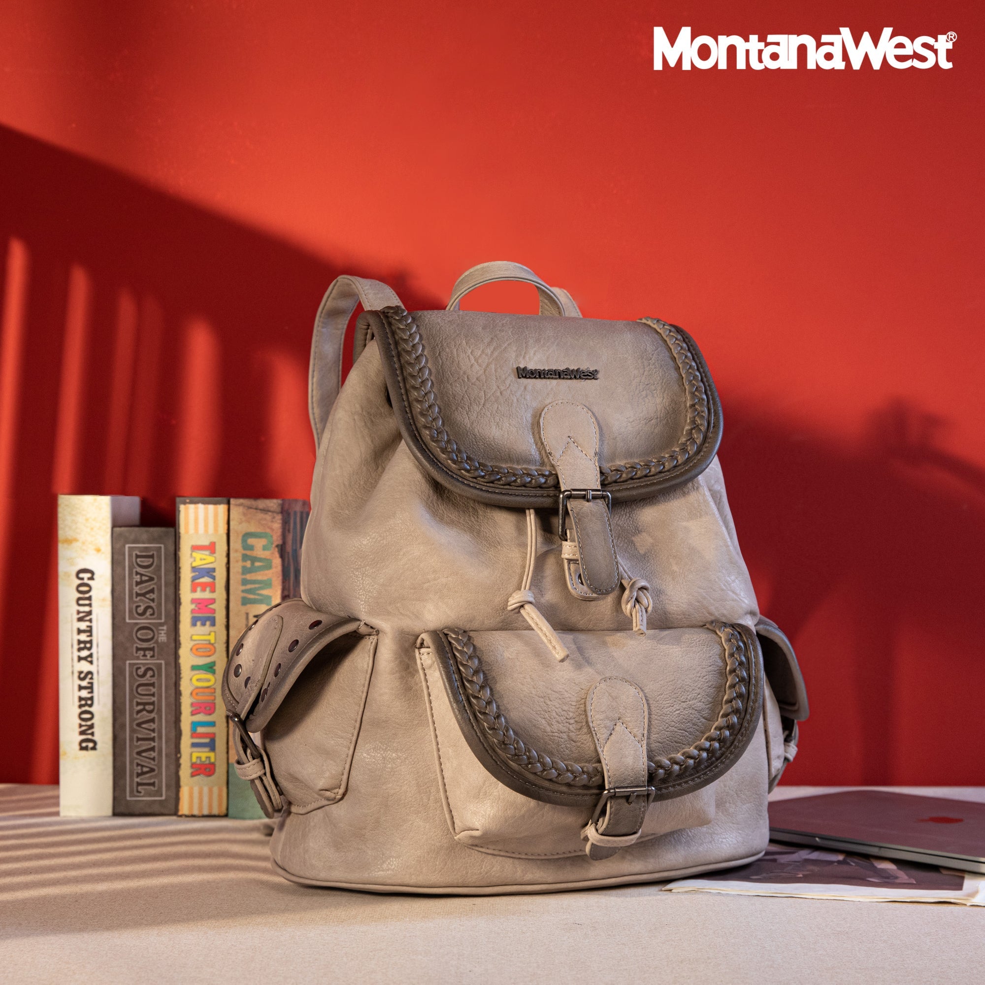 MWC-043A Montana West Stone Wash Backpack - Grey