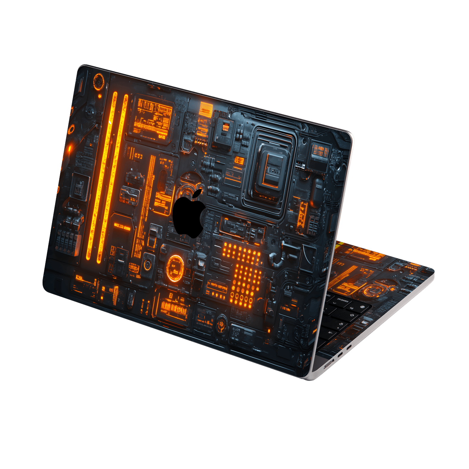 MacBook NEO Custom Printed SIGNATURE “Nexora” Orange Fire Technology Skin Wrap Sticker Decal Cover Protector by QSKINZ | QSKINZ.COM