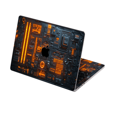 MacBook NEO Custom Printed SIGNATURE “Nexora” Orange Fire Technology Skin Wrap Sticker Decal Cover Protector by QSKINZ | QSKINZ.COM