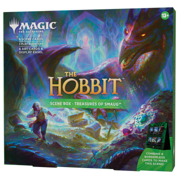 Magic The Gathering The Hobbit Scene Box Treasures of Smaug with dragon artwork and display cards