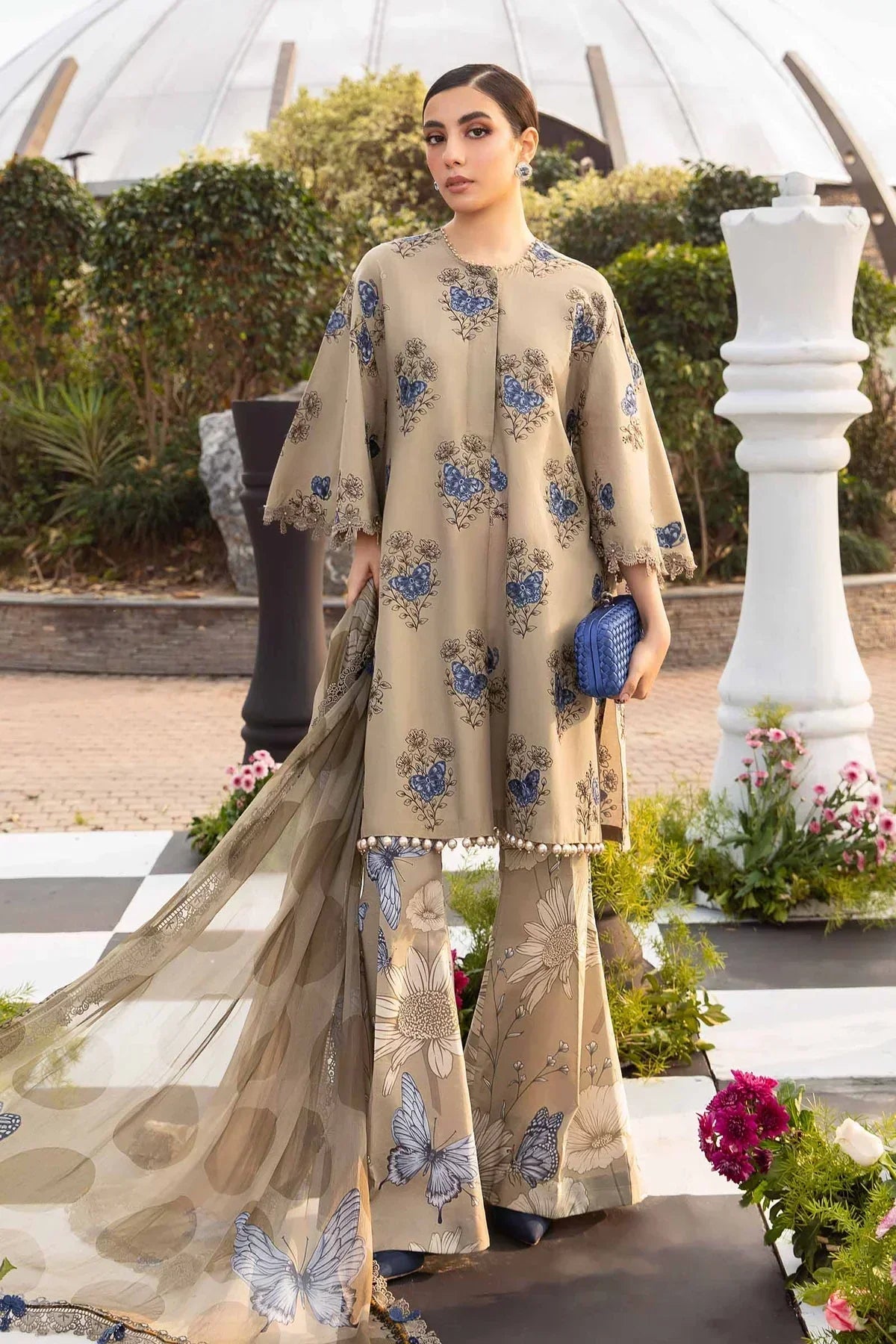Maria B | M Prints Spring 24 | MPT-2105-B -  Maria B Luxury - Original Designer Dress - House of Maryam