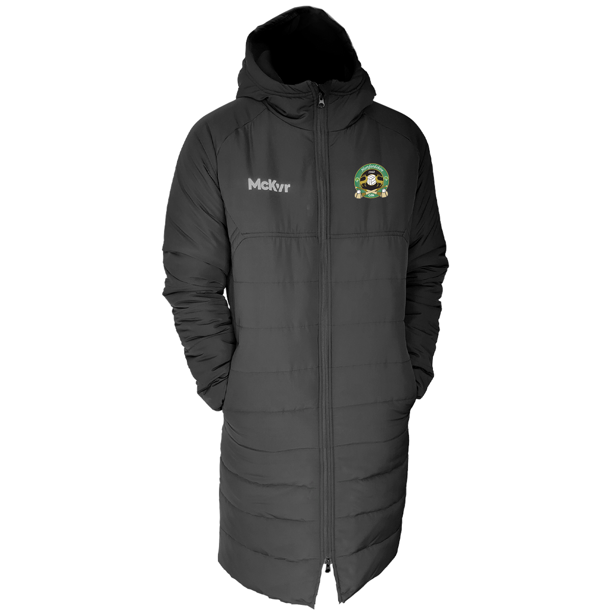 McKvr Hertfordshire GAA Core Pro Sideline Coat - Youth - Black