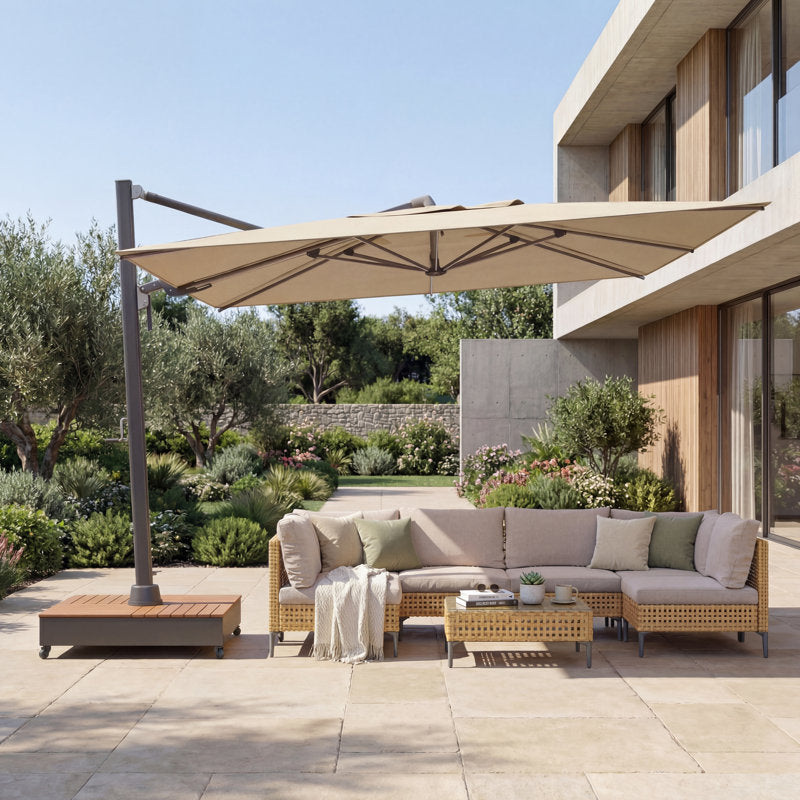 Menades 157" Cantilever Outdoor Umbrella Frame Color: Silver