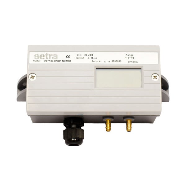 Transmisor de Presión Diferencial, Aire, Gases, Con Display, Rango +/-250Pa, Salida 4-20mA