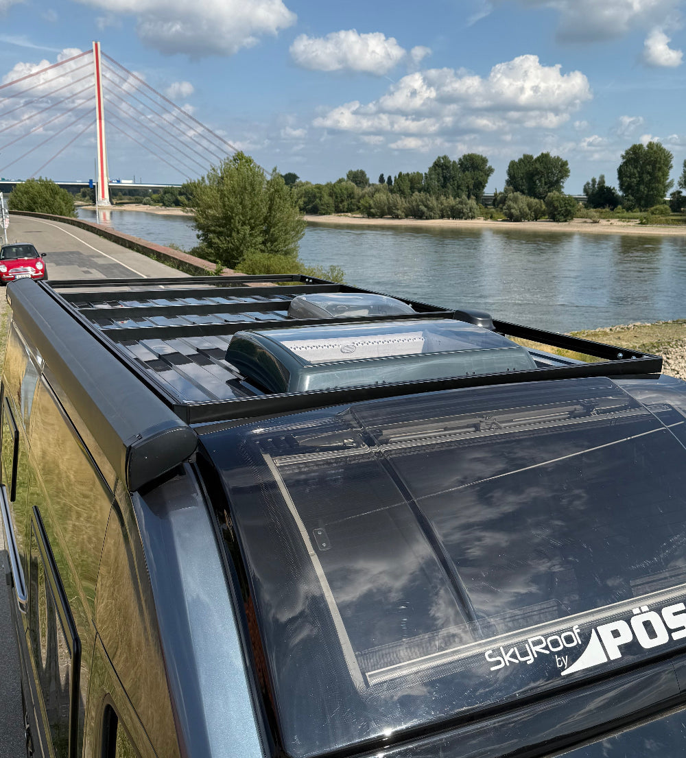 MyDachtraeger Dachträger für Ducato Jumper Boxer mit vorhandener Thule Omnistor Markise. Verstellbar individuell günstig und robust