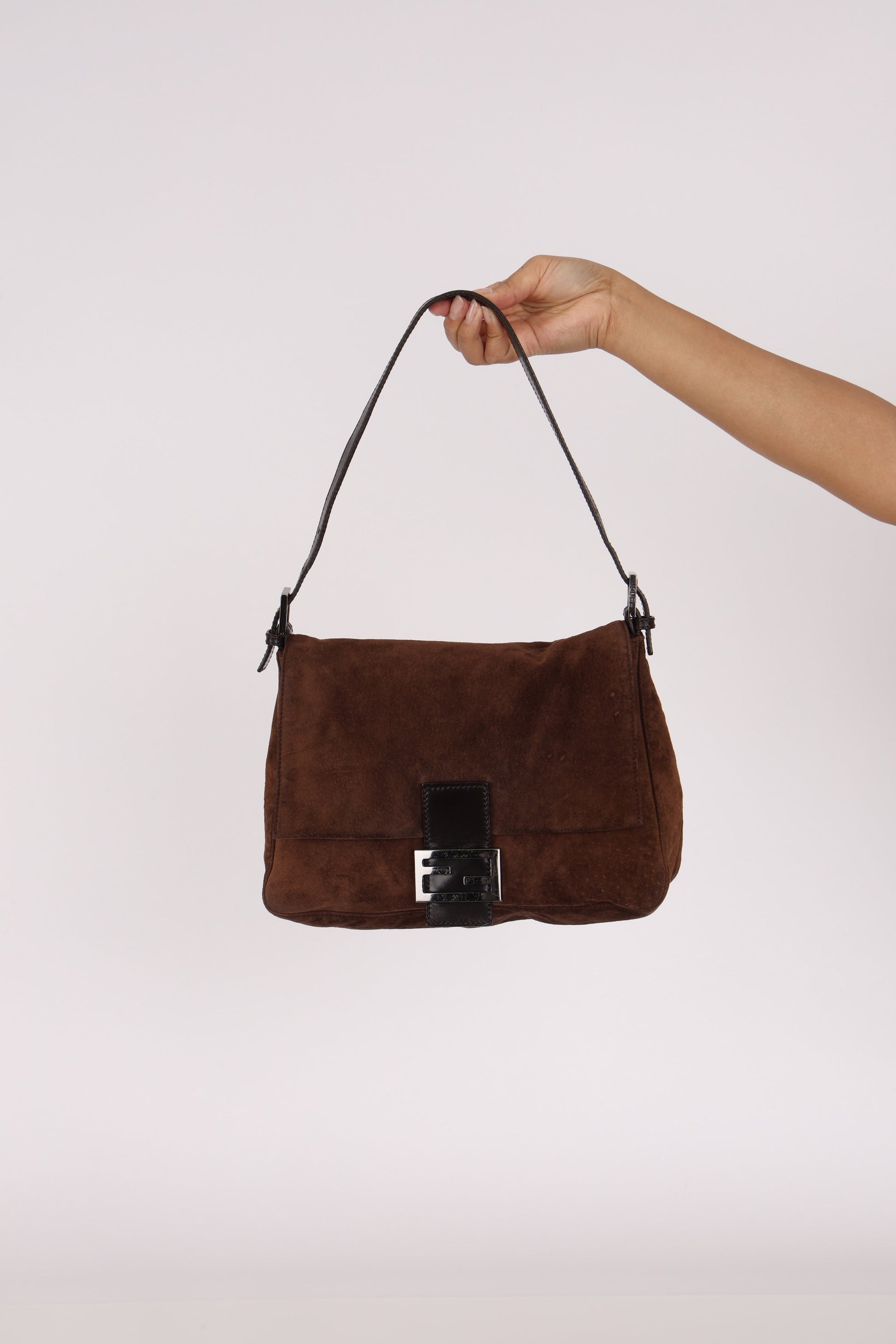 Fendi Mamma Forever Baguette Brown Suede