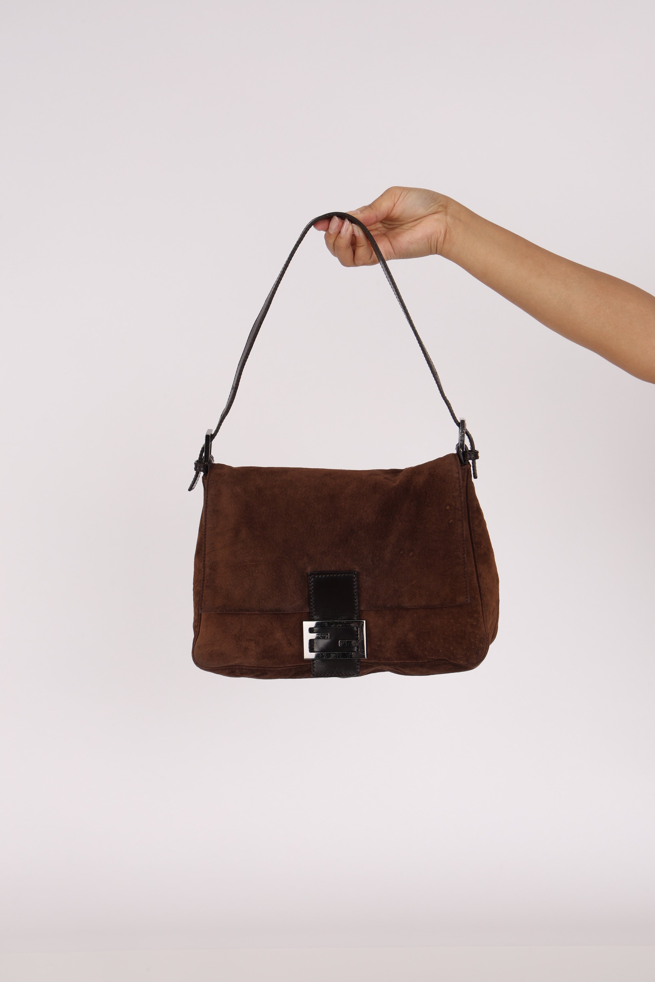 Fendi Mamma Forever Baguette Brown Suede