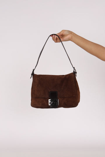 Fendi Mamma Forever Baguette Brown Suede