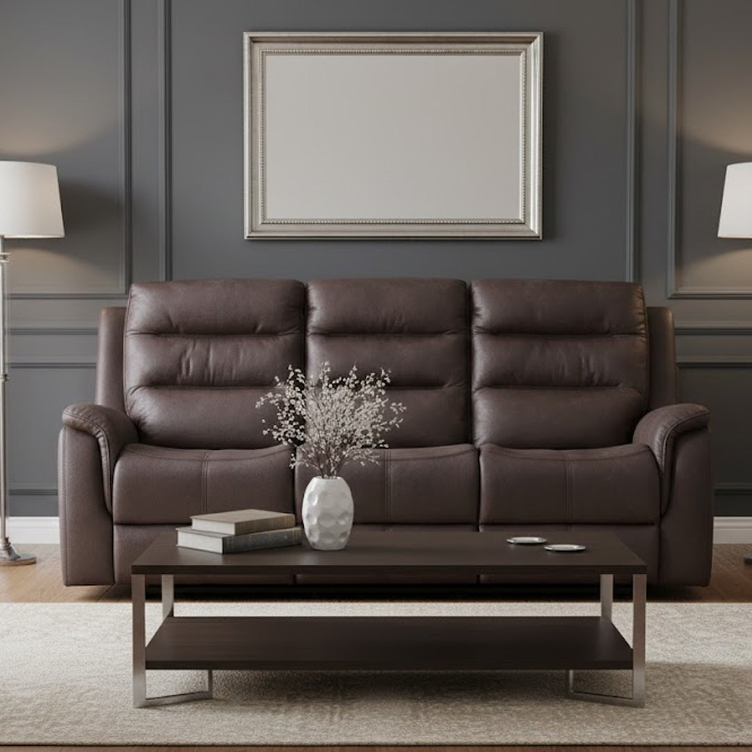 NADAL FABRIC 3 SEATER WITH ELECTRIC RECLINERS CHARCOAL