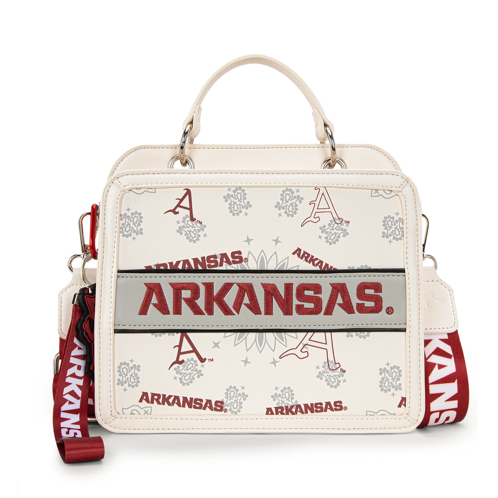 NC-AFU004BG University of Arkansas Razorbacks Satchel/Crossbody Bag - Beige