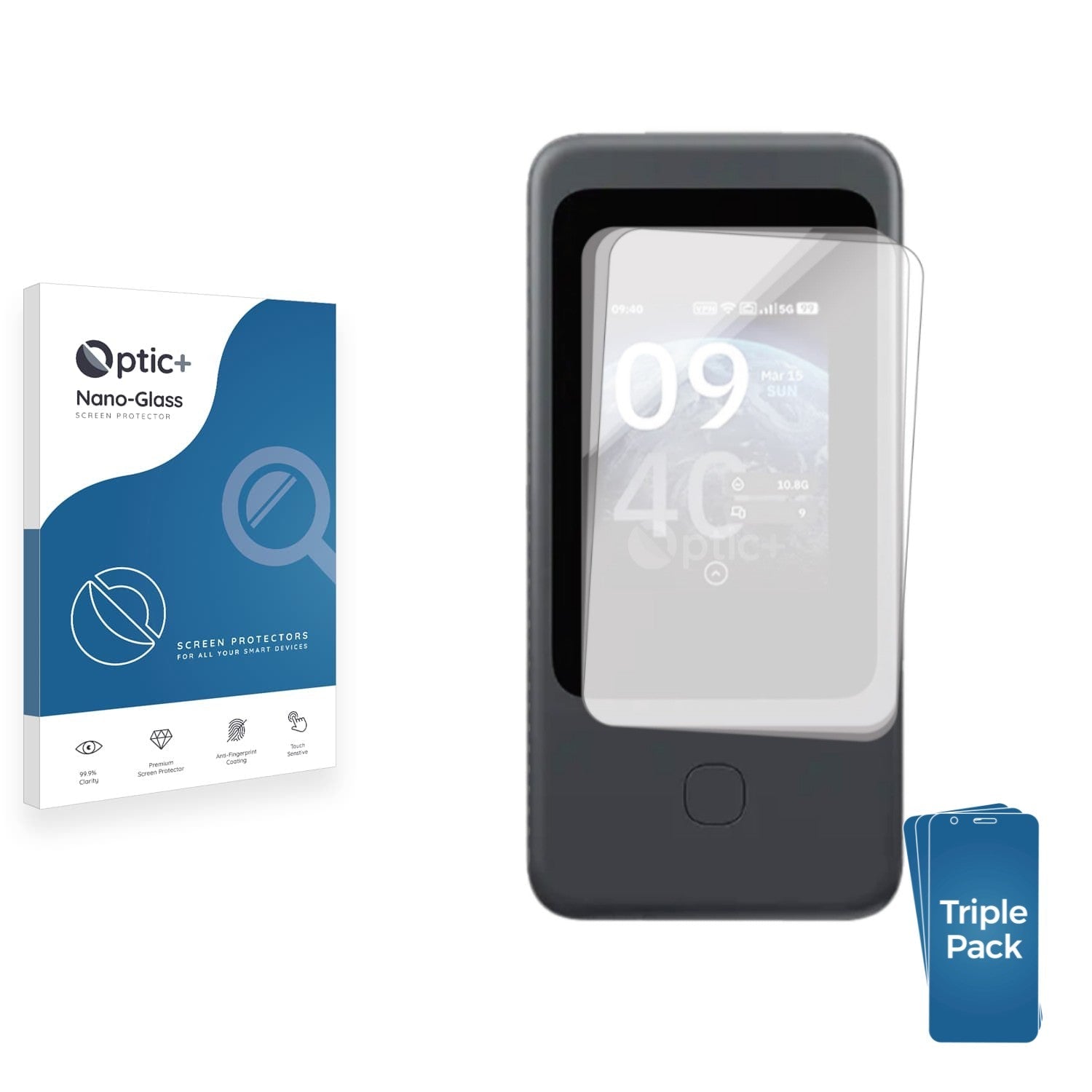 3-pack of Nano Glass screen protectors for Mudi 7 (GL-E5800)