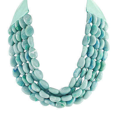 GS 5 LAYERED PEBBLE BEAD NECKLACE