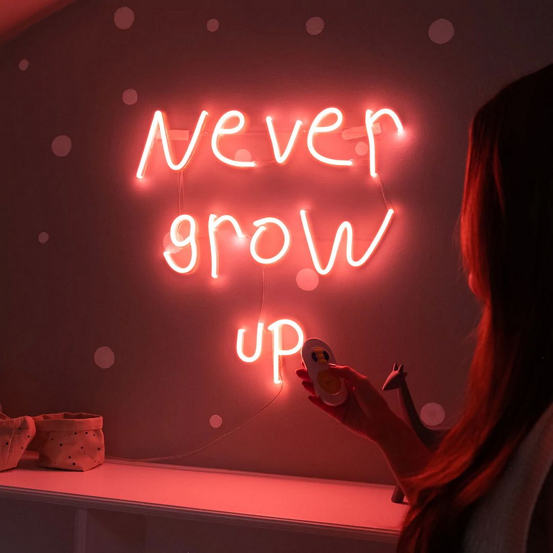 Never Grow Up LED Neon Sign light up sign