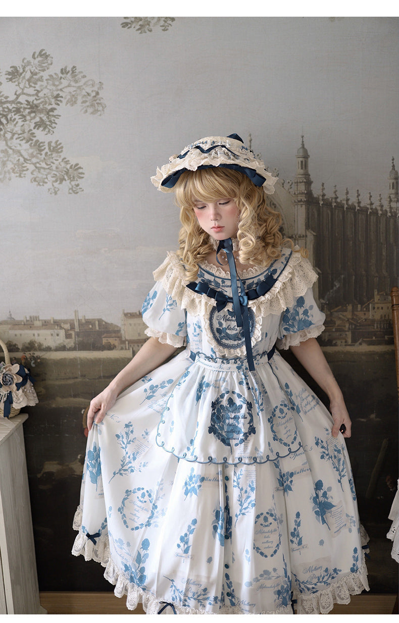 Mulberry Poem - Country Lolita Accessory Set Headdress and Handbag