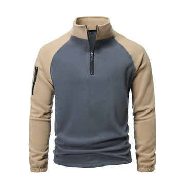 Herren Fleecejacke Hochkragen Reißverschluss Warm - BerlinGlamour