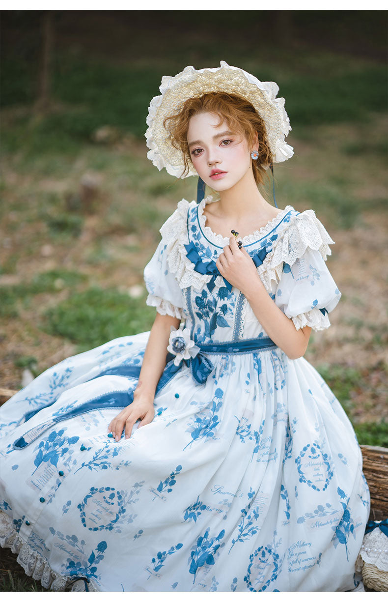Mulberry Poem - Country Lolita Accessory Set Headdress and Handbag
