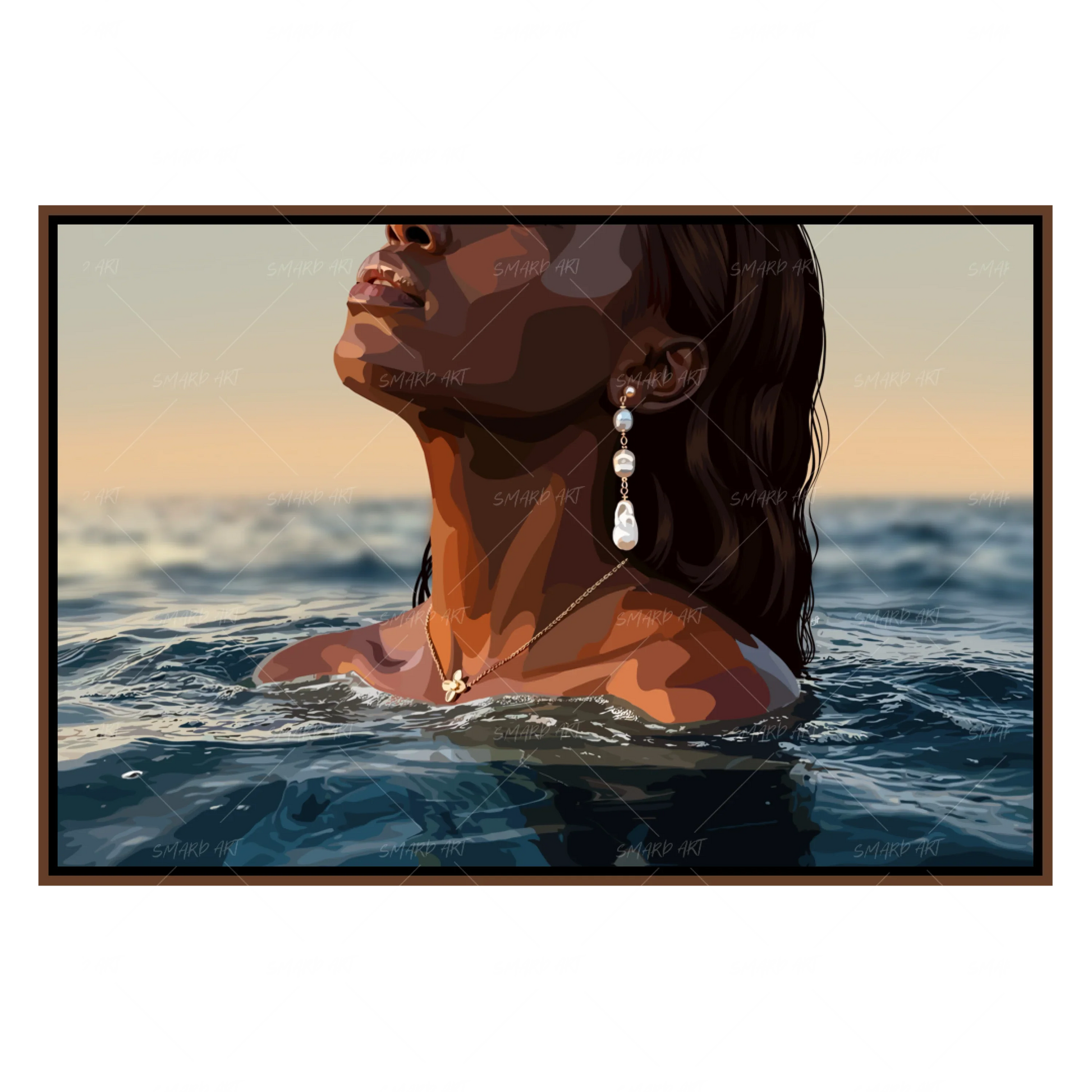Out Of Water-wall art print featuring decorative artistic design suitable for living rooms, offices, and schools by SmardArt. Elevate your space with Black wall art that speaks to culture, identity, and creativity. At Smard, we celebrate artistry made with melanin, bringing powerful and inspiring designs to life.