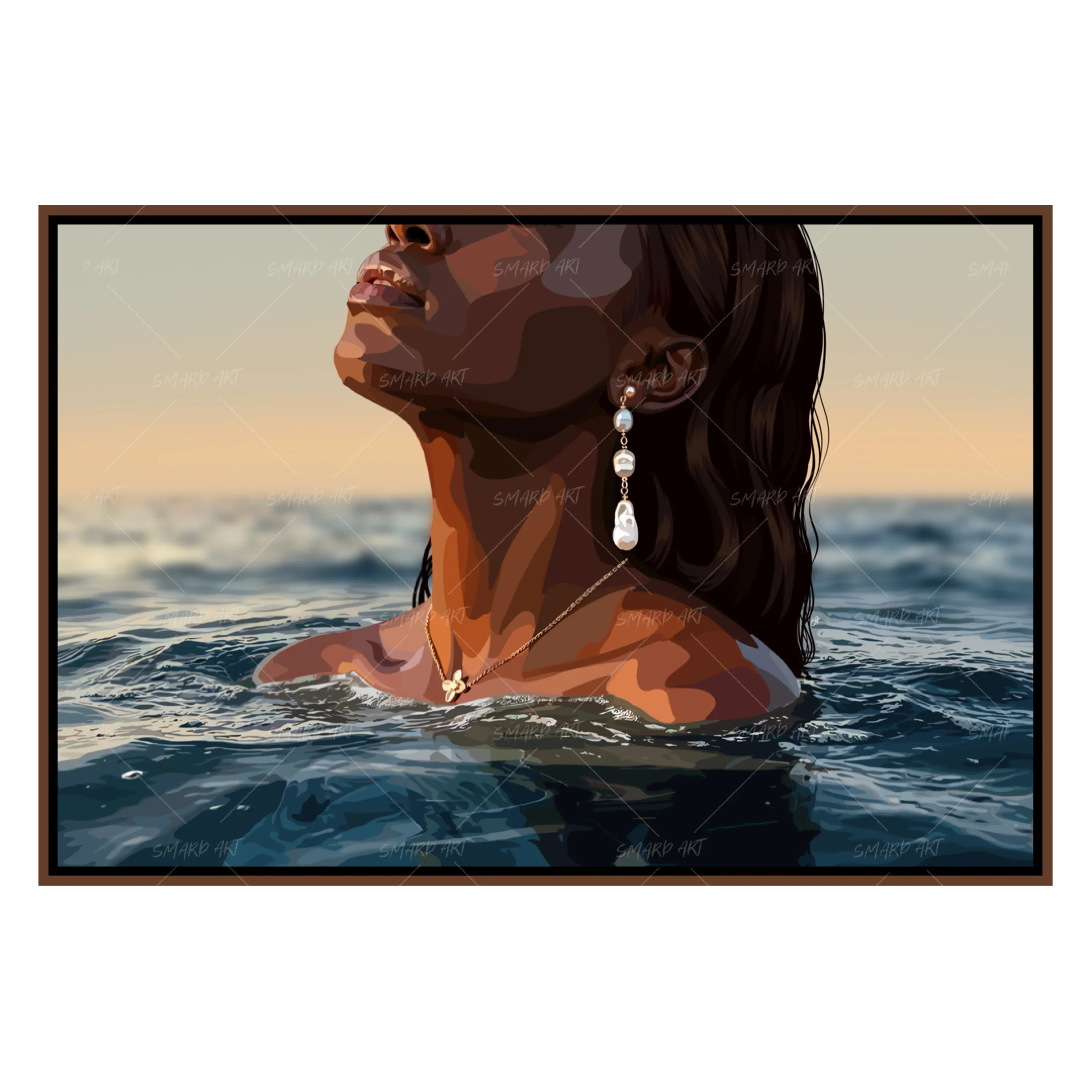 Out Of Water-wall art print featuring decorative artistic design suitable for living rooms, offices, and schools by SmardArt. Elevate your space with Black wall art that speaks to culture, identity, and creativity. At Smard, we celebrate artistry made with melanin, bringing powerful and inspiring designs to life.