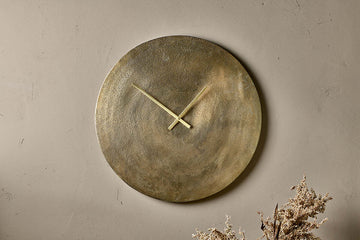 Okota Wall Hung Clock - Antique Brass - Large-DECORATIVE ACCESSORIES-Nkuku